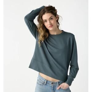 COZY EARTH StudioLite French Terry Crewneck Relaxed Fit Sweatshirt Dawn Blue M